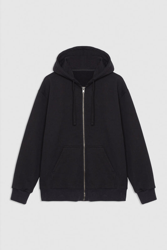 Non Brushed Zipped Hoodie